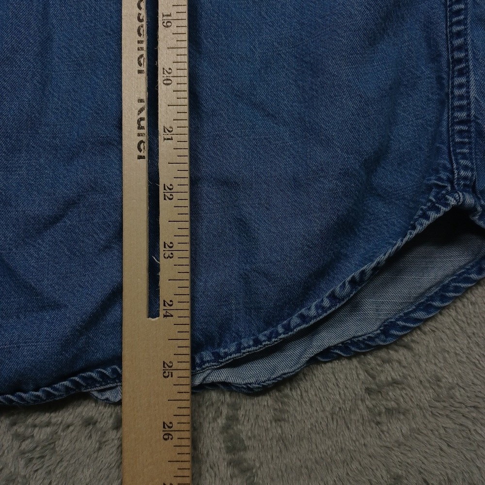 Southern Tide Top Womens XS Blue Button Up Denim Long Sleeve Casual Tencel - Picture 7 of 8